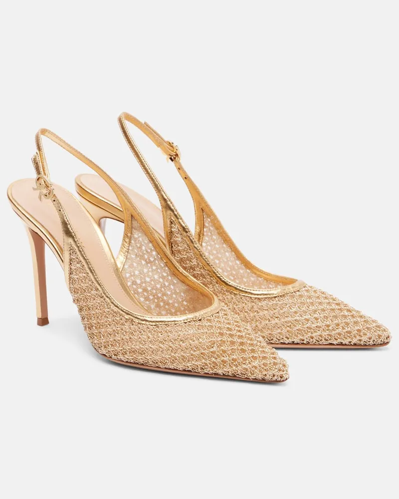 Gianvito Rossi Slingback-Pumps Itaca 95 mit Leder Gold