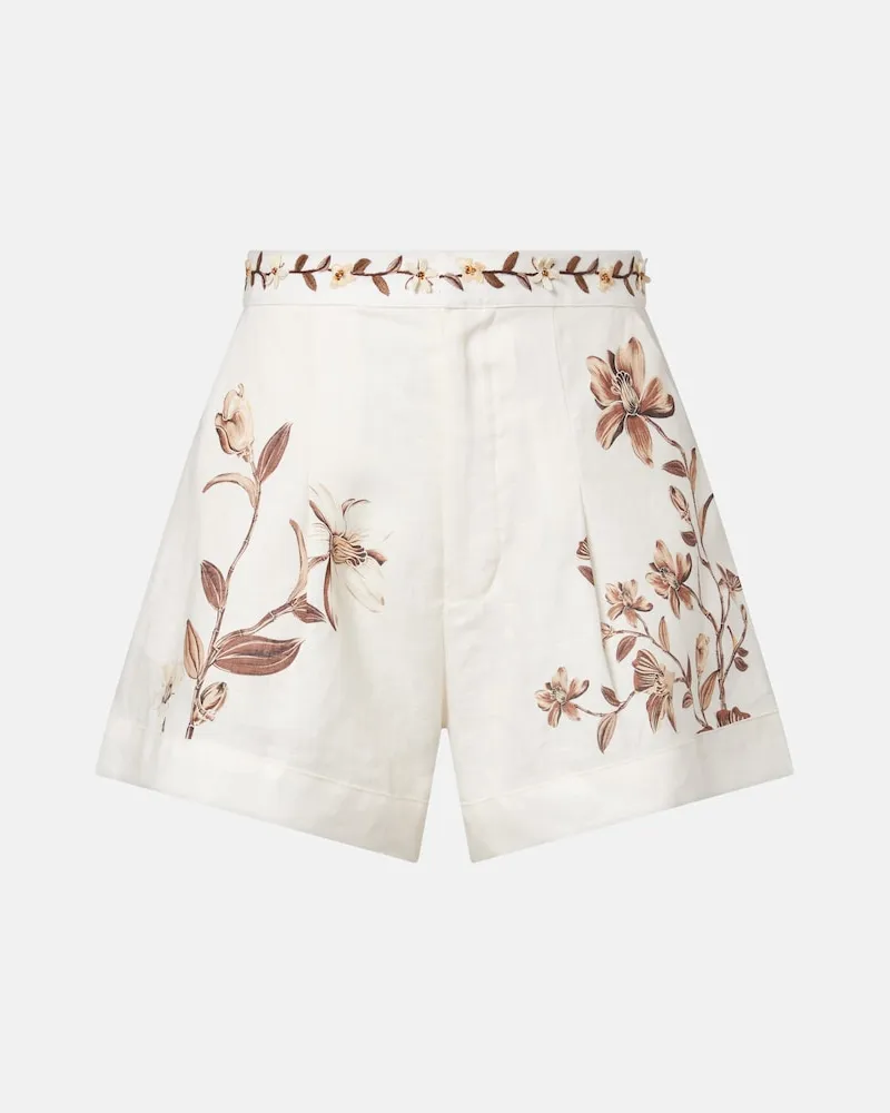AGUA BENDITA Shorts Toronjil aus Leinen Weiß