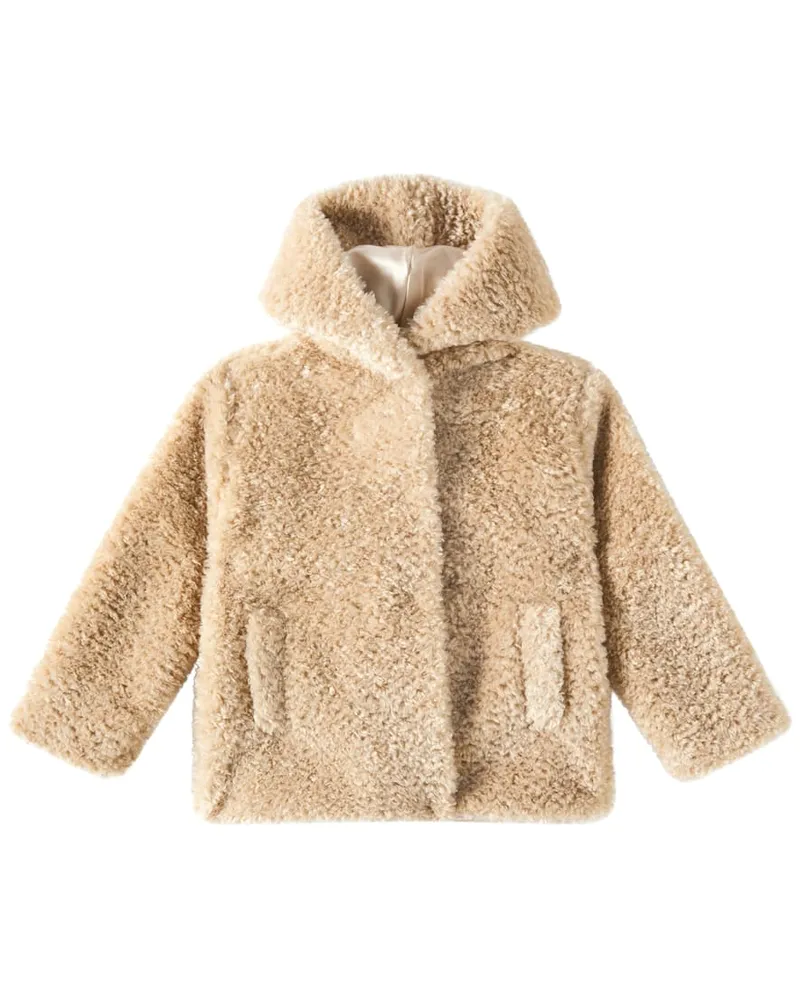 Monnalisa Jacke aus Faux Shearling Beige