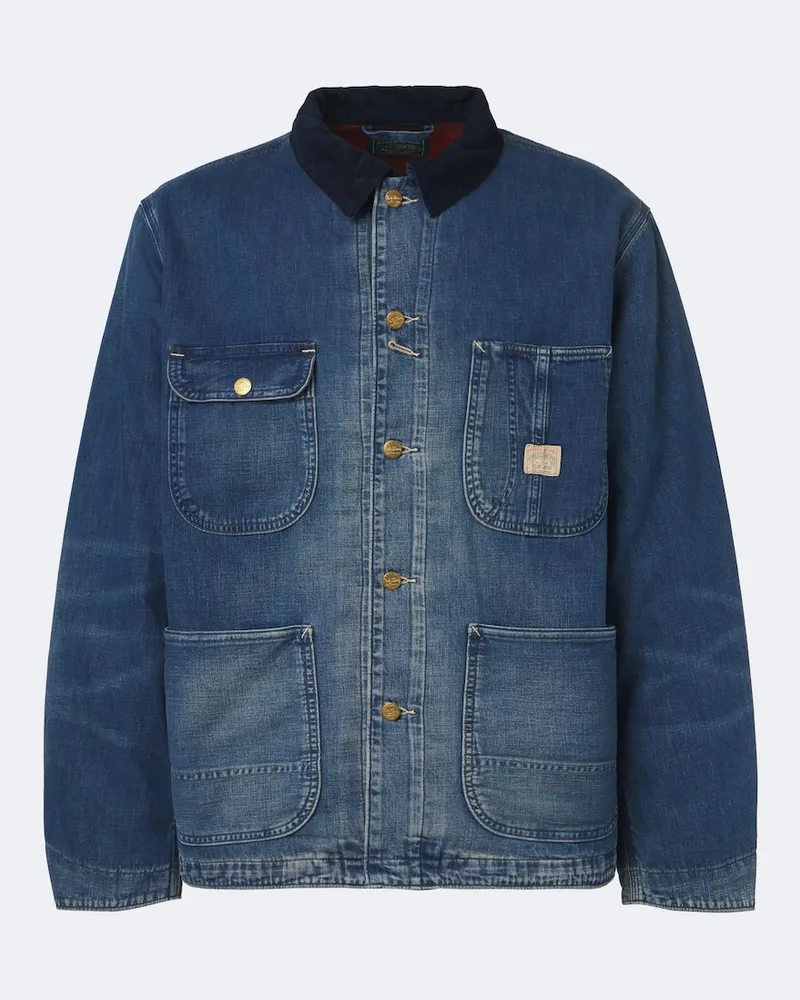 Ralph Lauren Jeansjacke mit Cord Blau