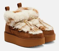 Schneestiefel Teddy Platform aus Veloursleder