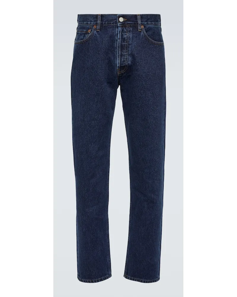 Thom Sweeney Mid Rise Straight Jeans Blau