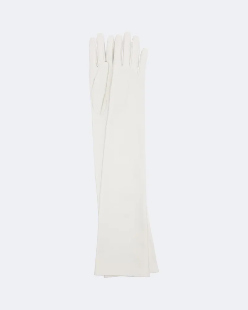 Calvin Klein Handschuhe Jeanne aus Leder Weiß