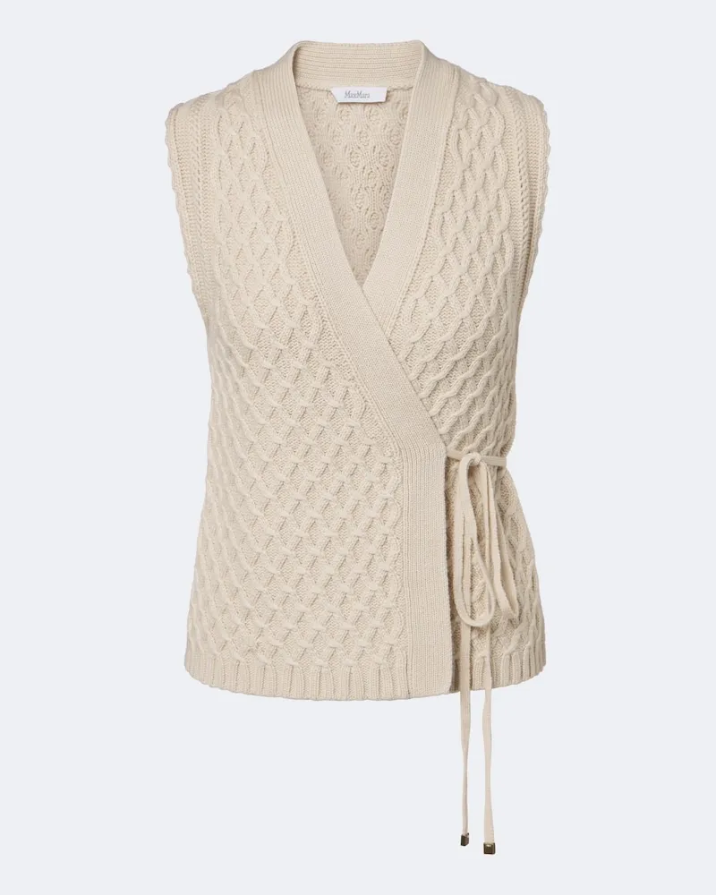 Max Mara Cardigan aus Wolle und Kaschmir Beige