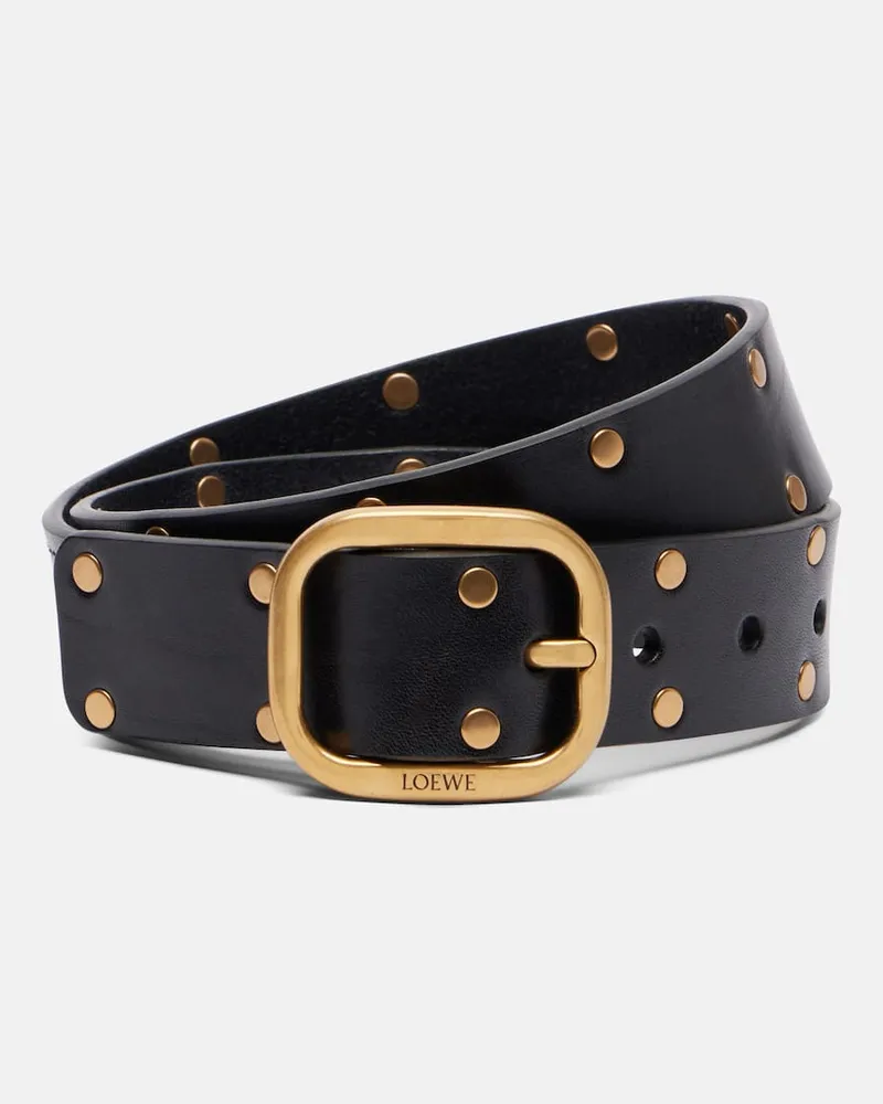 Loewe Verzierter Gürtel aus Leder Schwarz