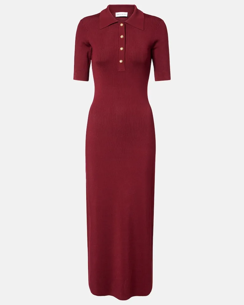 Rebecca Vallance Polokleid aus Strick Burgunderrot