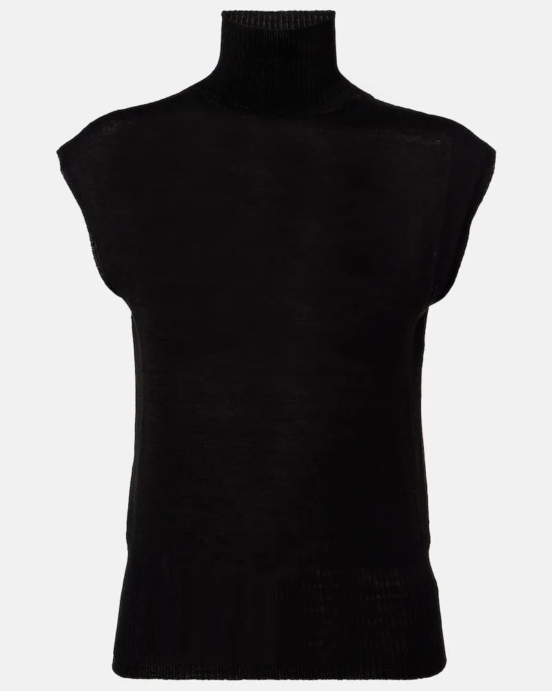 Rick Owens Top aus Schurwolle Schwarz