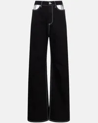 Maison Margiela High-Rise Wide-Leg Jeans Schwarz