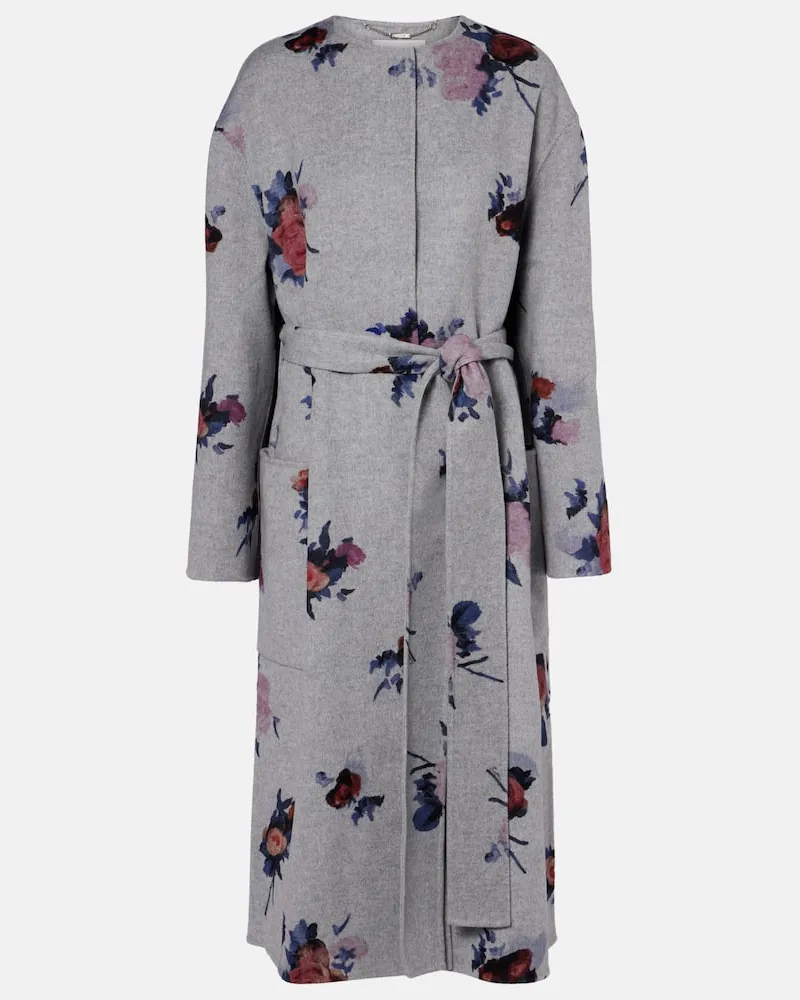 Erdem Mantel aus Wolle Grau