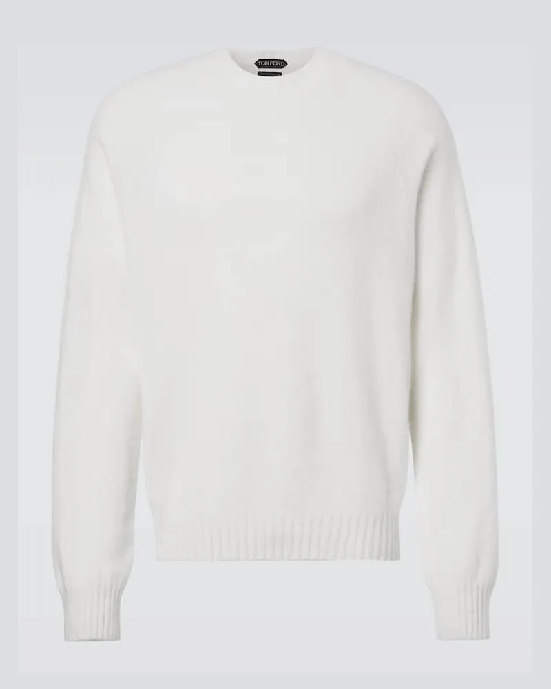 Tom Ford Pullover Scottish Teasel aus Kaschmir Weiß