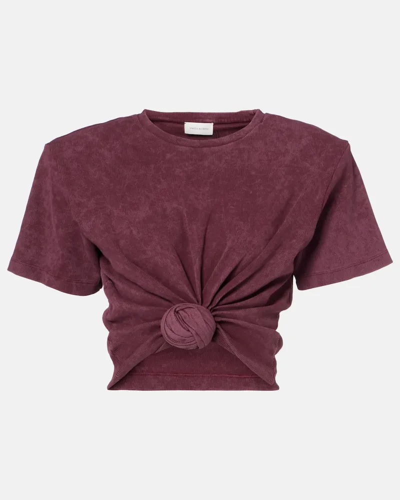 Magda Butrym Cropped-Top aus einem Baumwollgemisch Burgunderrot