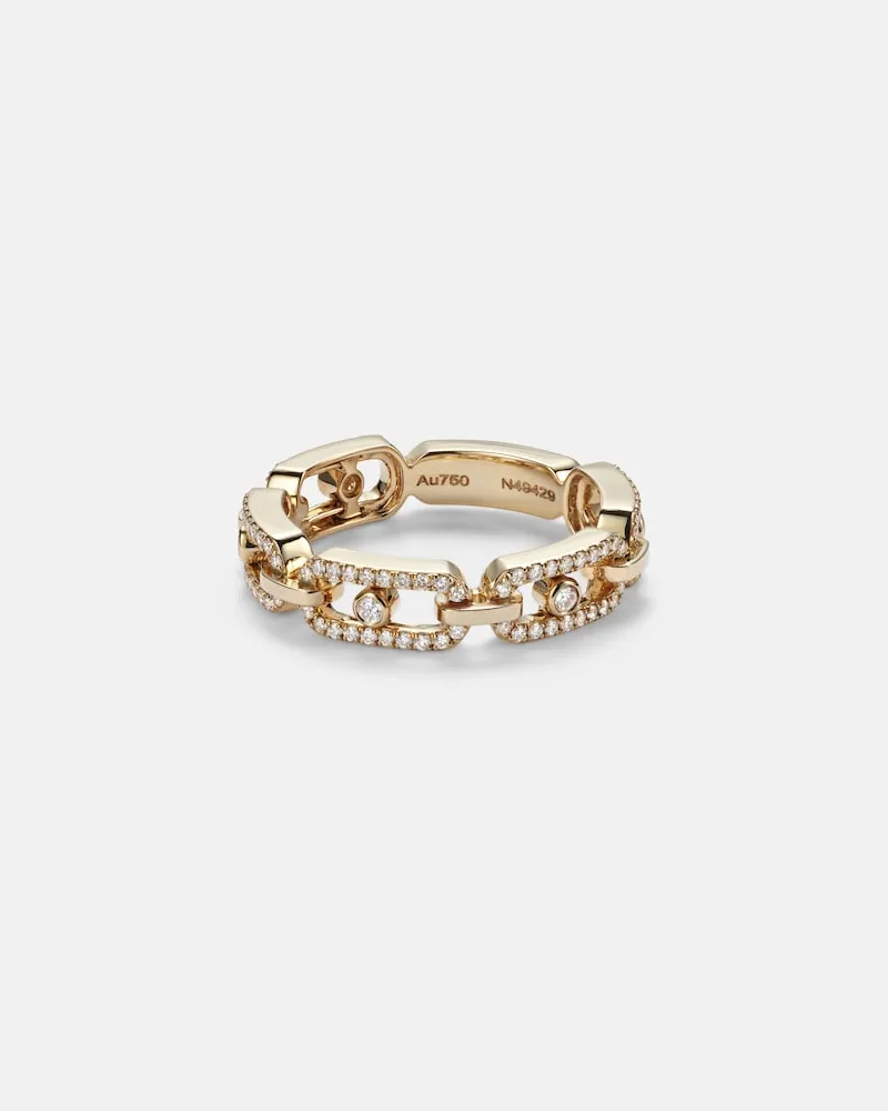 Messika Ring Move Link aus 18kt Gelbgold mit Diamanten Gold