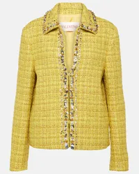 Valentino Garavani Verzierte Jacke aus Tweed Gelb