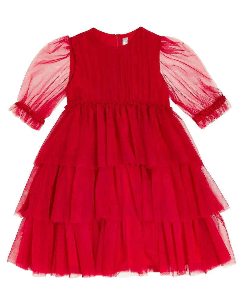 Il Gufo Kleid aus Tüll Rot