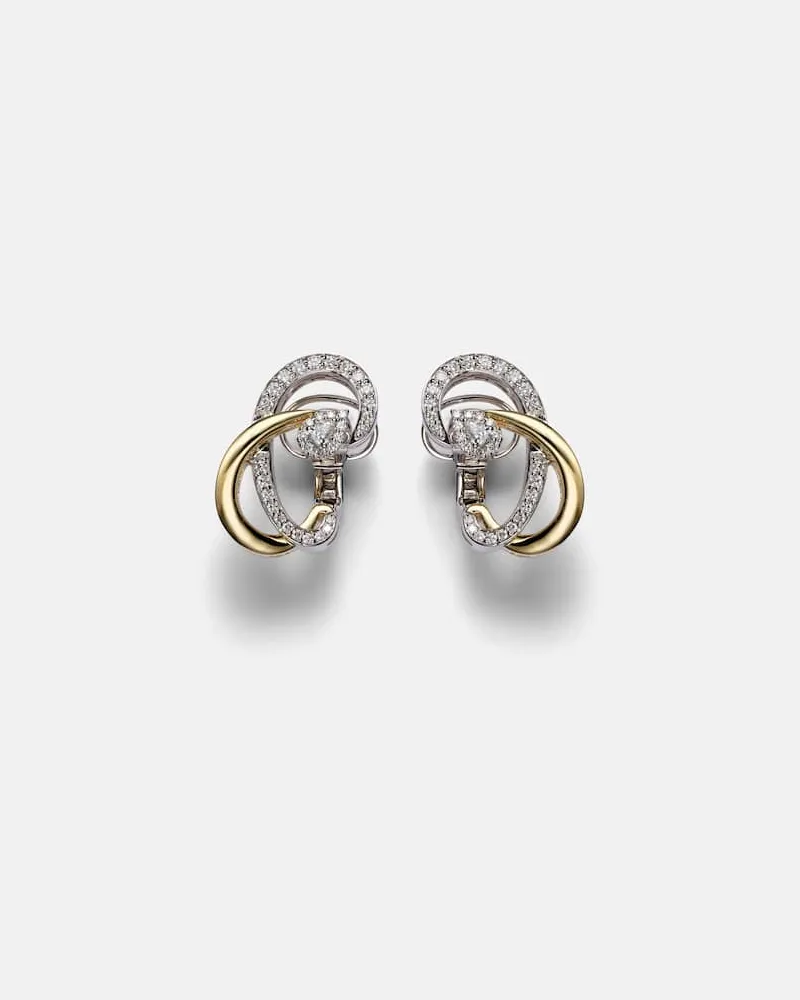 YEPREM Ohrringe Golden Strada aus 18kt Gelb- und Weißgold mit Diamanten Gold