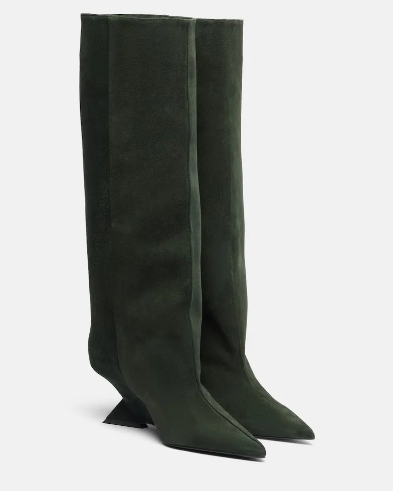 ATTICO Stiefel Cheope 105 aus Veloursleder Grã¼n