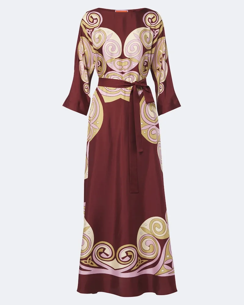 La DoubleJ Kaftan Muumuu aus Seiden-Twill Multicolor