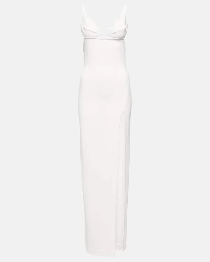 Nensi Dojaka Bridal Robe aus Crêpe Weiß