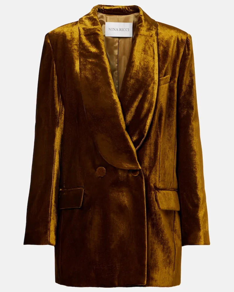 Nina Ricci Blazer aus Samt Gold