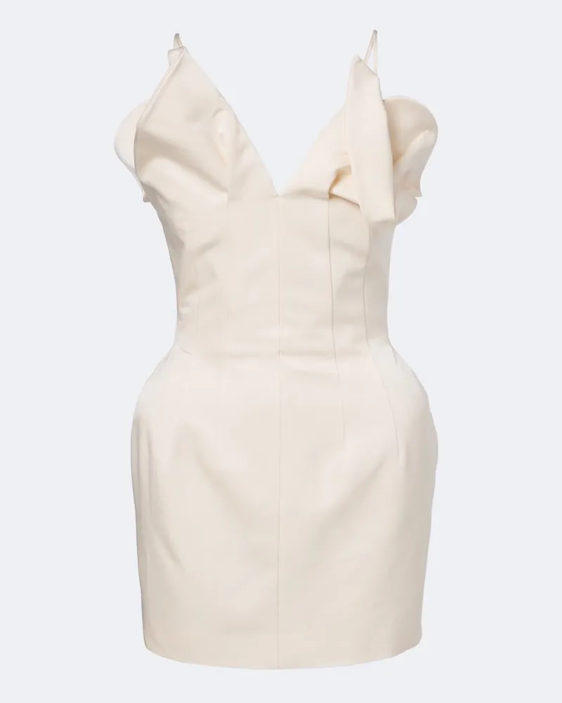 Magda Butrym Minikleid aus Baumwolle und Seide Weiß