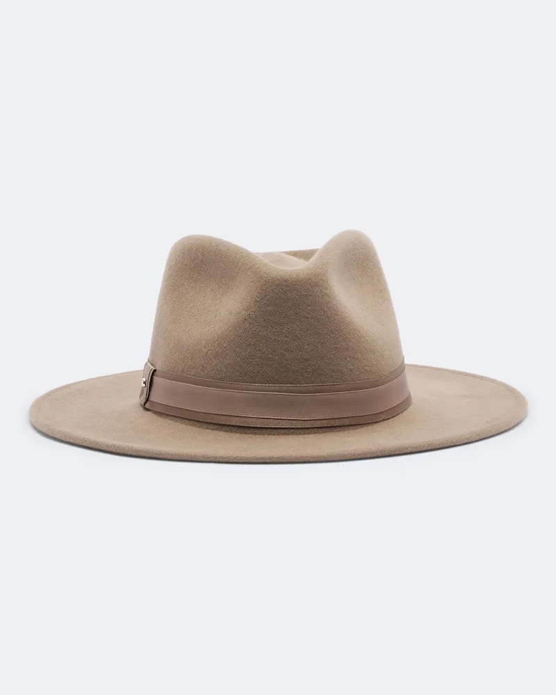 Max Mara Fedora aus einem Woll- und Kaschmirgemisch Beige