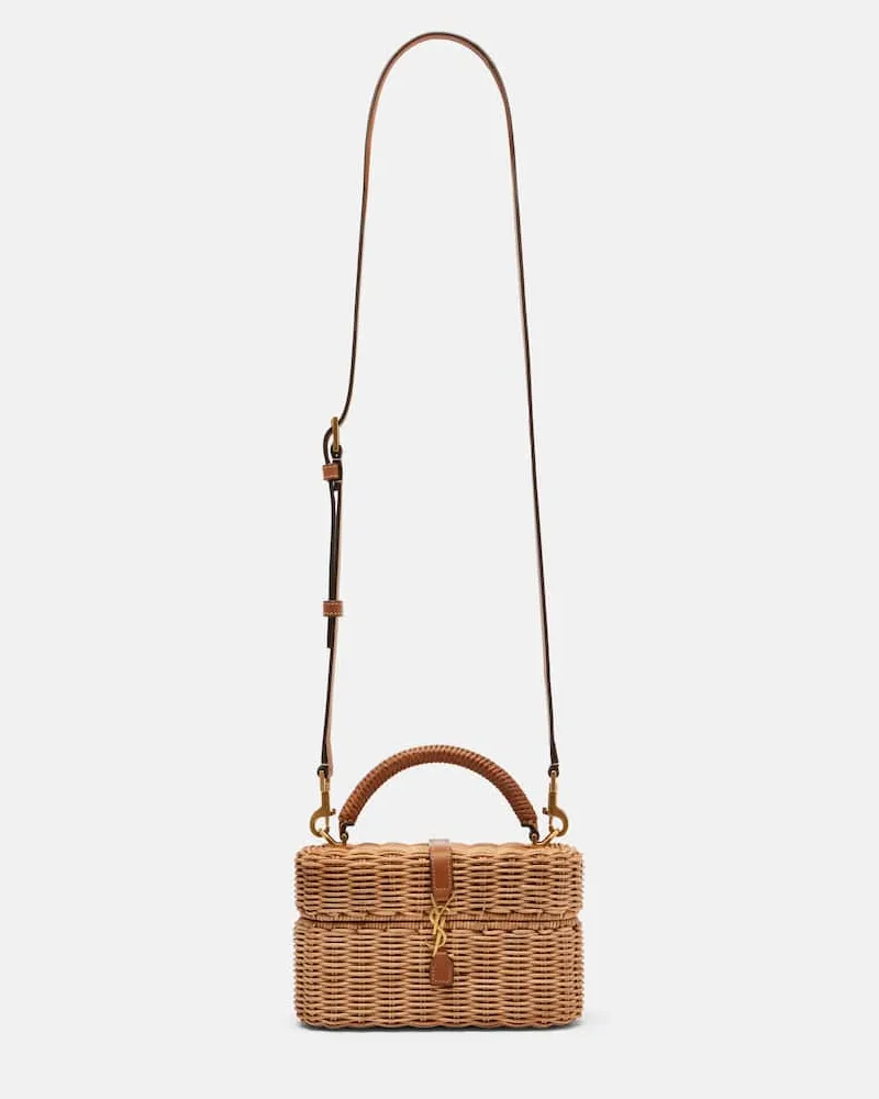 Saint Laurent Schultertasche Gaby mit Leder Beige