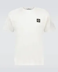 Stone Island T-Shirt Compass aus Baumwoll-Jersey Weiss