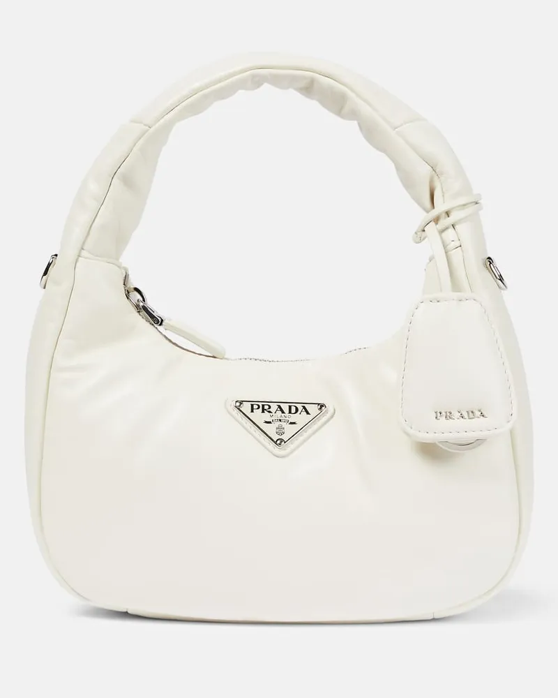 Prada Mini-Tote aus Leder Weiß