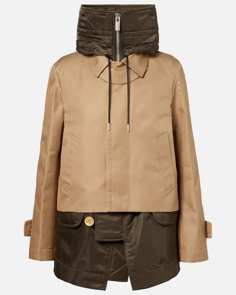 Sacai Jacke aus einem Baumwollgemisch Beige