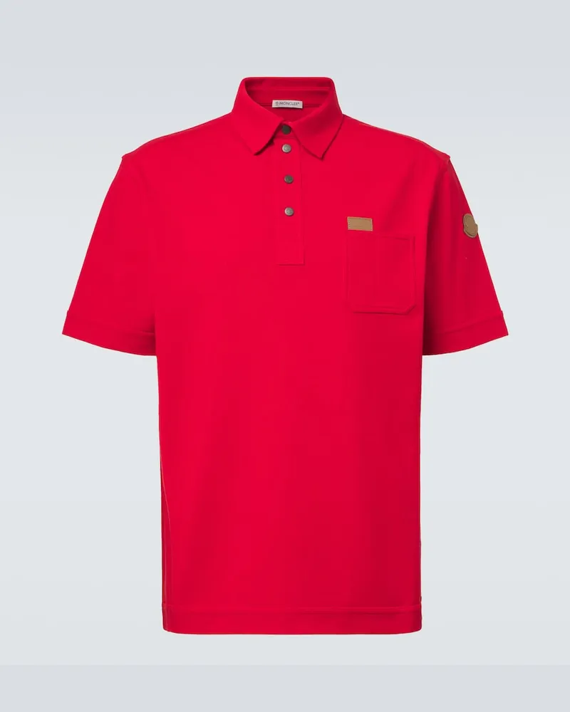 Moncler Poloshirt aus Baumwoll-Piqué Rot