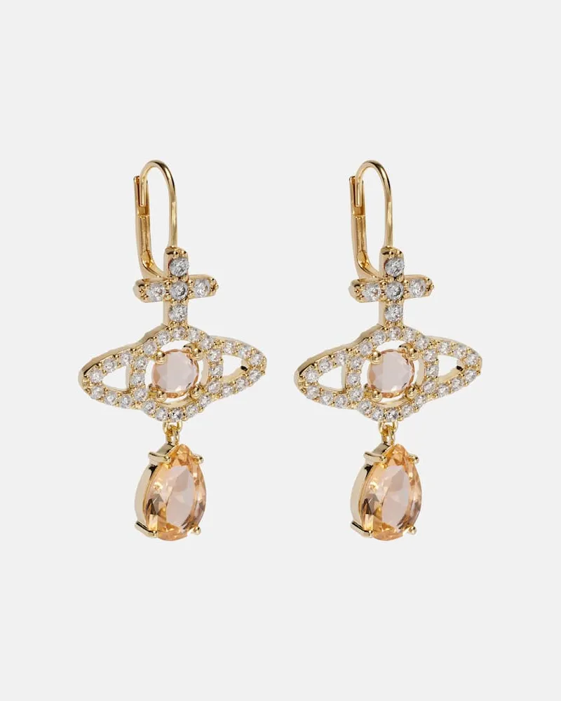 Vivienne Westwood Ohrringe Olympia mit Kristallen Gold