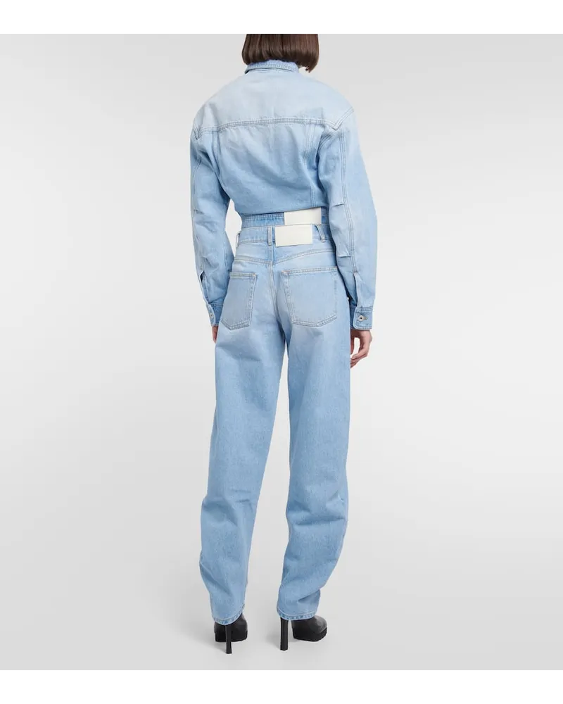 【Off-White】 Bleach Twist high-riseジーンズ High-Rise Jeans Bleach Twist in Blau - Off White | Mytheresa