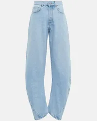 OFF-WHITE High-Rise Jeans Bleach Twist Blau