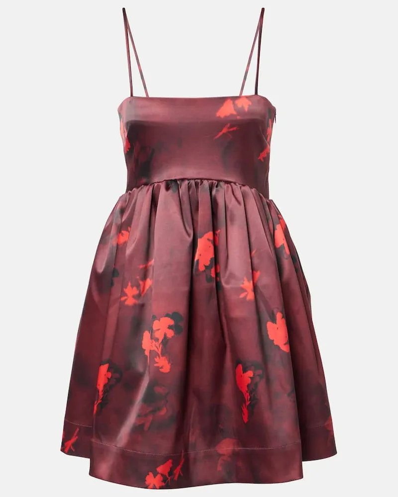 Ganni Minikleid aus Satin Multicolor