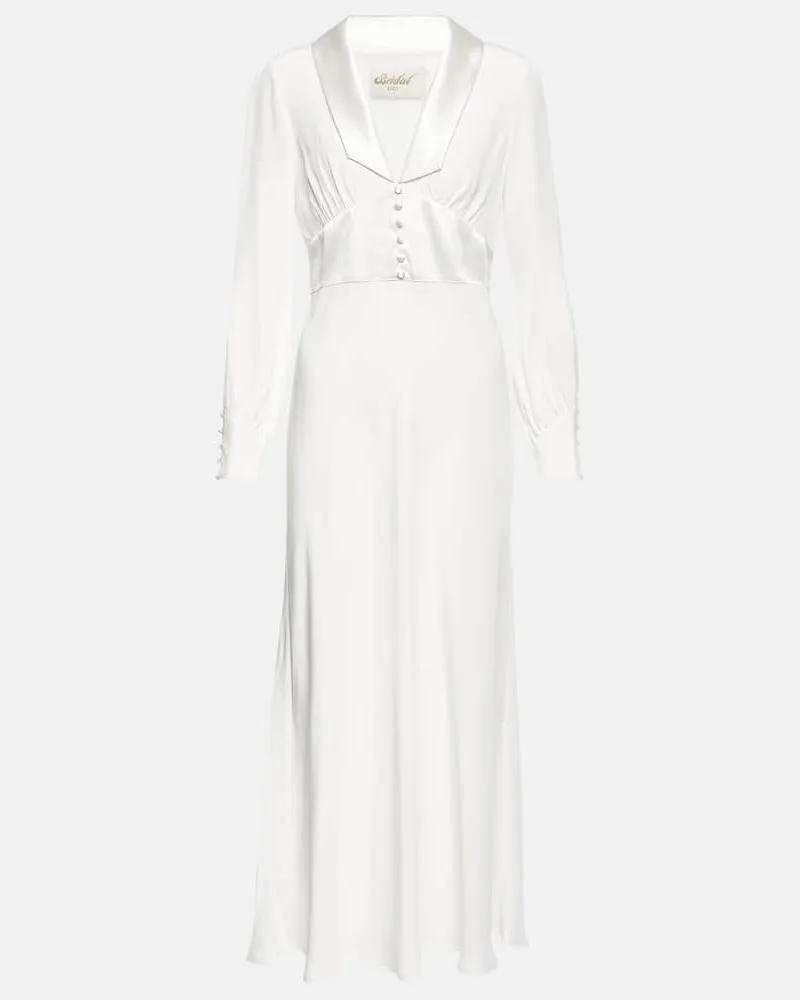 RIXO Bridal Midikleid Jodie aus Seide Weiß