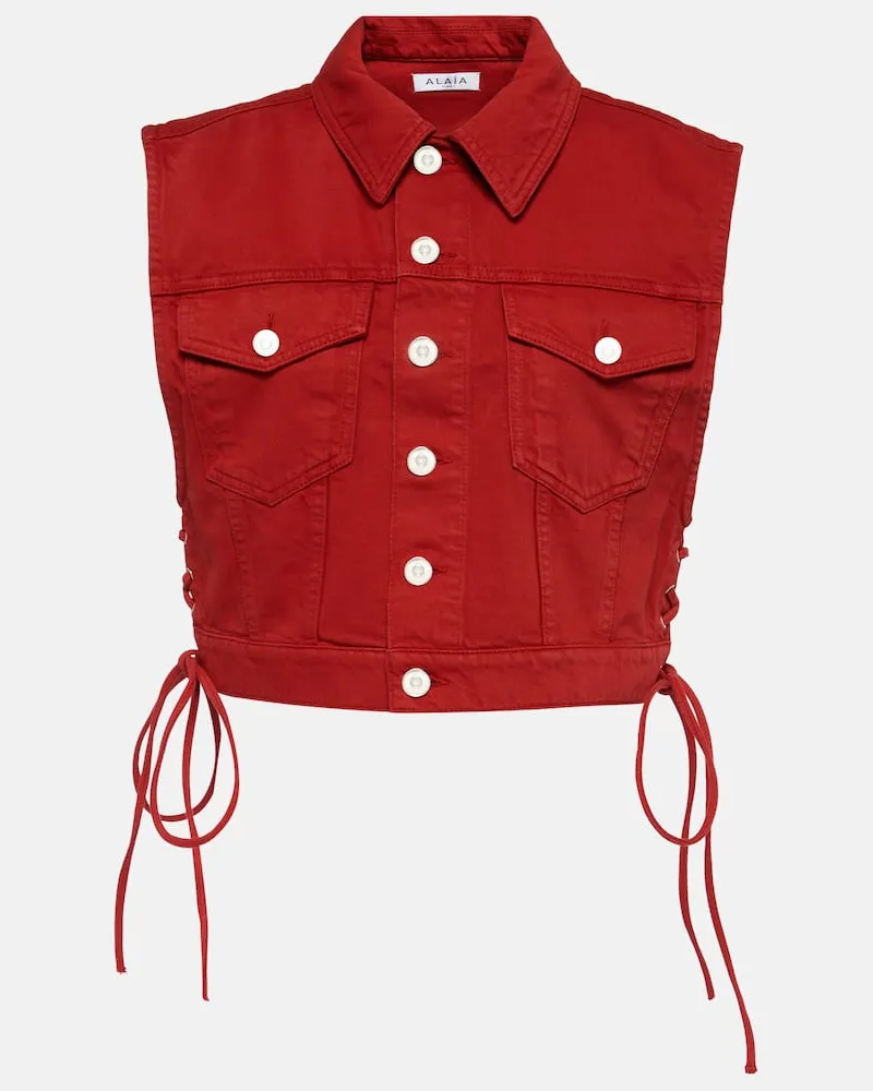 Alaïa Alaïa Weste aus Baumwolle Rot