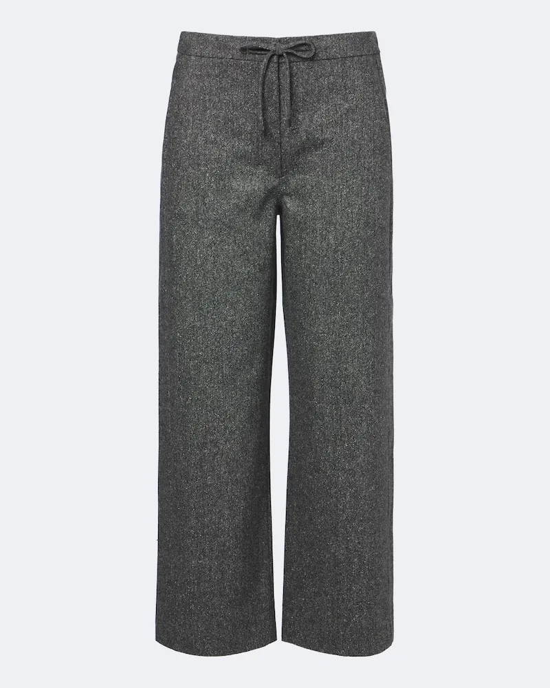 Max Mara Weite Hose aus Flanell Schwarz