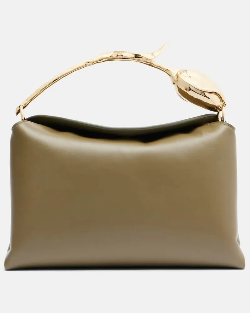 Erdem Henkeltasche Bloom Medium aus Leder Grün