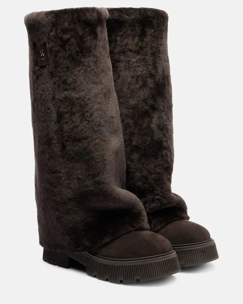 Bogner Stiefel Turin aus Shearling und Veloursleder Braun