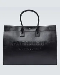 Saint Laurent Tote Rive Gauche aus Leder Schwarz