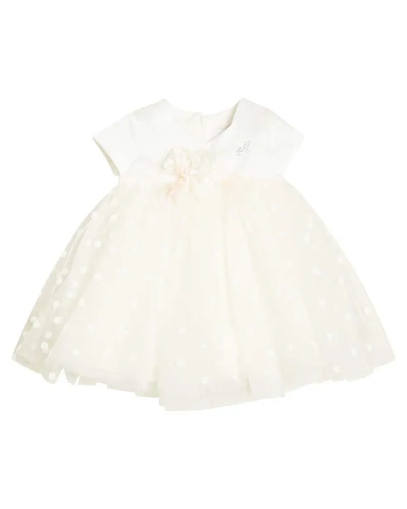 Monnalisa Baby Kleid mit Tüll Weiß