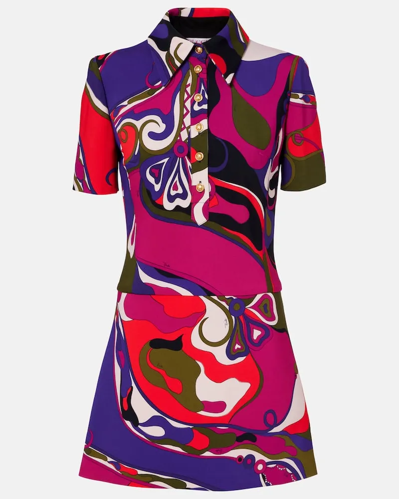 Emilio Pucci Polokleid Orchidee Multicolor