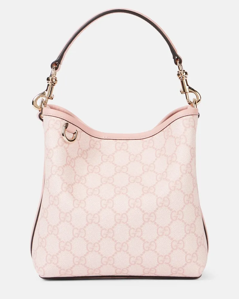 Gucci Bucket-Bag GG Emblem Mini aus Canvas Rosa