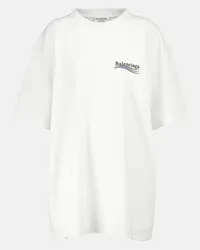 Balenciaga Oversize T-Shirt aus Baumwolle Weiss