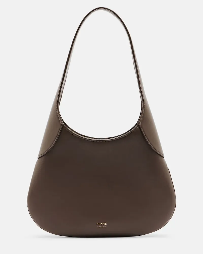 KHAITE Schultertasche Joan Small aus Leder Braun