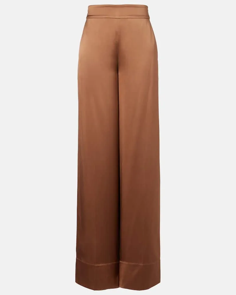 Joseph Weite Hose Dijon aus Seidensatin Braun