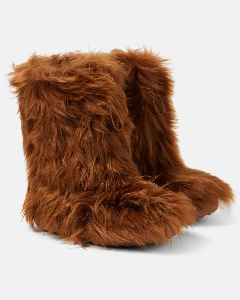 TOD'S Ankle Boots aus Shearling Braun