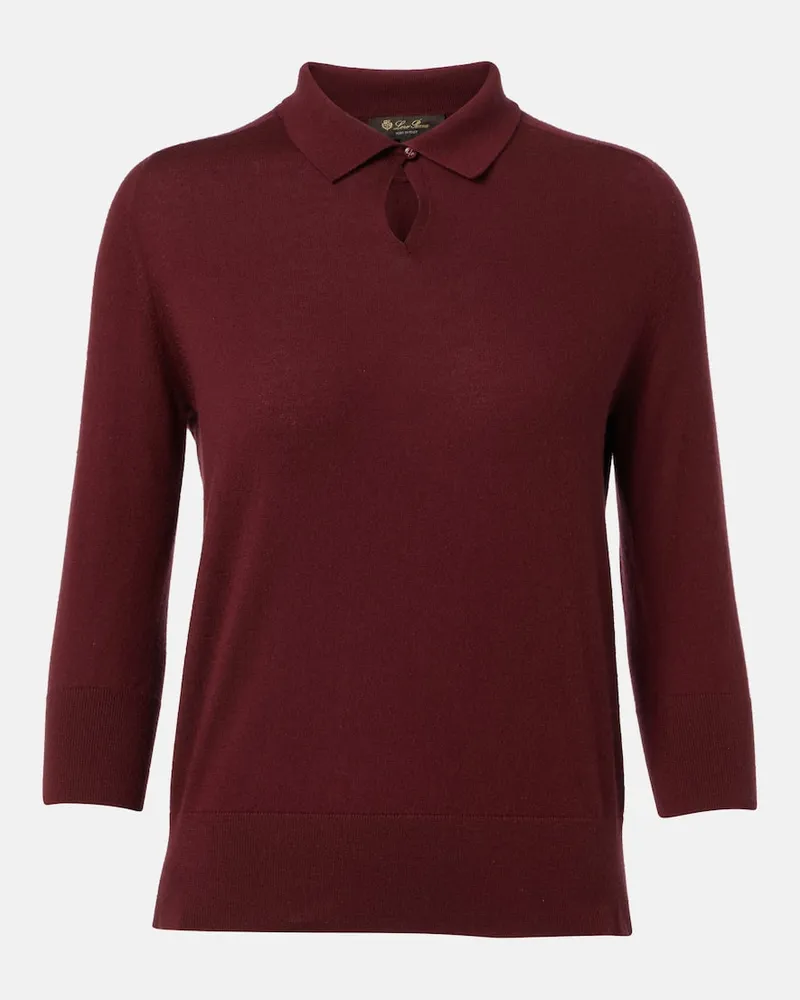 Loro Piana Polopullover aus Kaschmir Burgunderrot