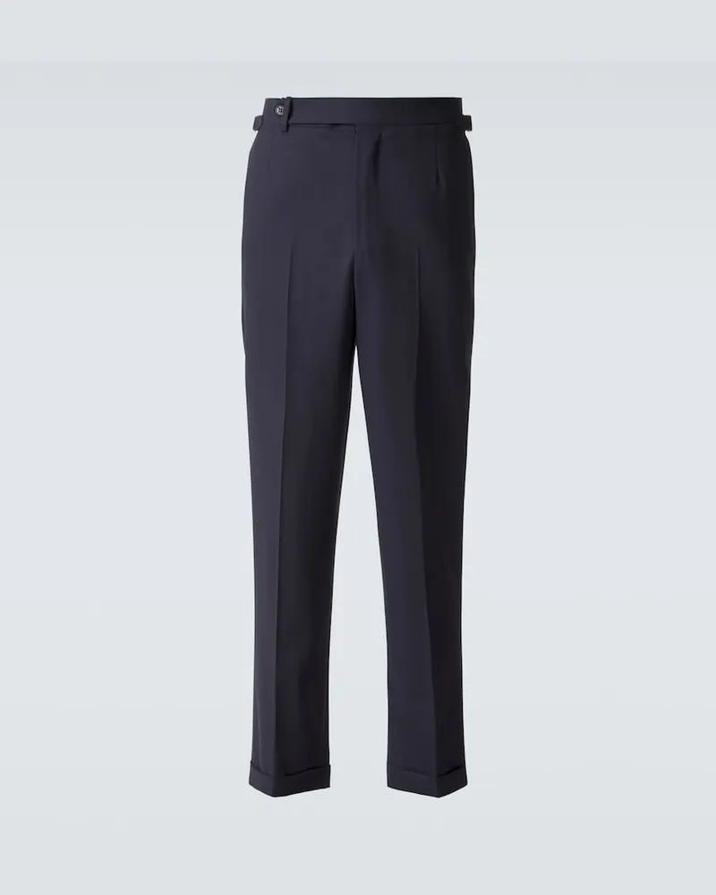 Dunhill Gerade Hose aus Wolle Blau