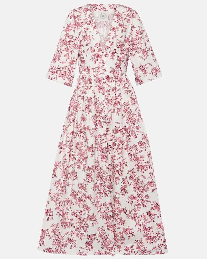 EMILIA WICKSTEAD Bedrucktes Midikleid Elowen aus Baumwolle Pink